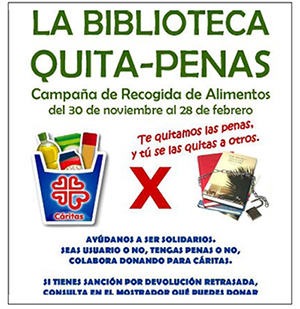 Cartel de la campa&ntilde;a “Biblioteca Quitapenas”