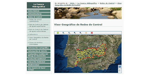 Visualizador Geogr&aacute;fico de Redes de Control de la Confederaci&oacute;n Hidrogr&aacute;fica del Guadiana
