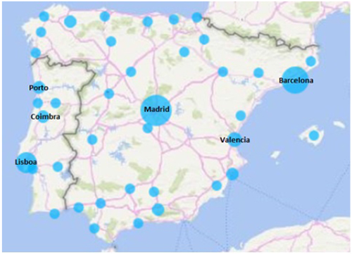 Distribuci&oacute;n geogr&aacute;fica de los documentos sobre Open Science