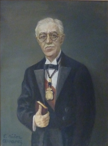 Retrato de Jos&eacute; Casares como decano de la facultad de farmacia de Madrid