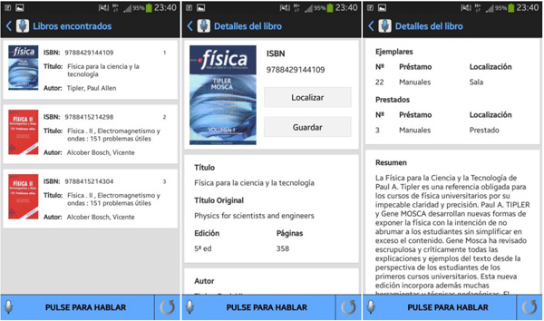 Capturas de pantalla de la funcionalidad de Acceso al Catálogo