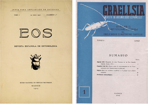 Portadas de las revistas EOS y GRAELLSIA