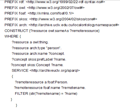 Segmento de una sentencia SPARQL en CoroArchivo