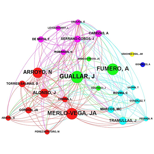 Relaciones entre los investigadores de la muestra