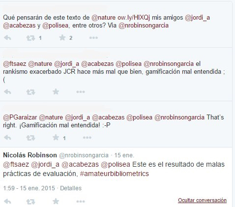 Ejemplo de debate sobre un tema cient&iacute;fico en Twitter