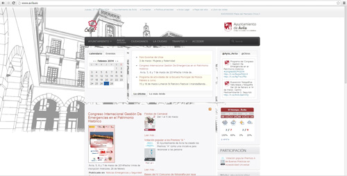 Captura de pantalla del portal web municipal de &Aacute;vila [www.avila.es]